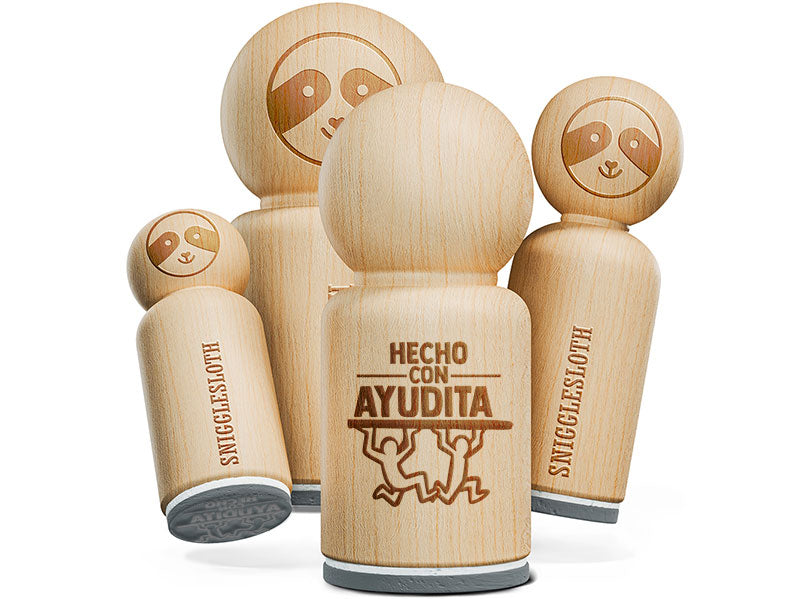 Hecho Con Ayudita Spanish Made with Help Teacher Stamp Rubber Stamp for Stamping Crafting Planners