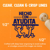Hecho Con Ayudita Spanish Made with Help Teacher Stamp Rubber Stamp for Stamping Crafting Planners