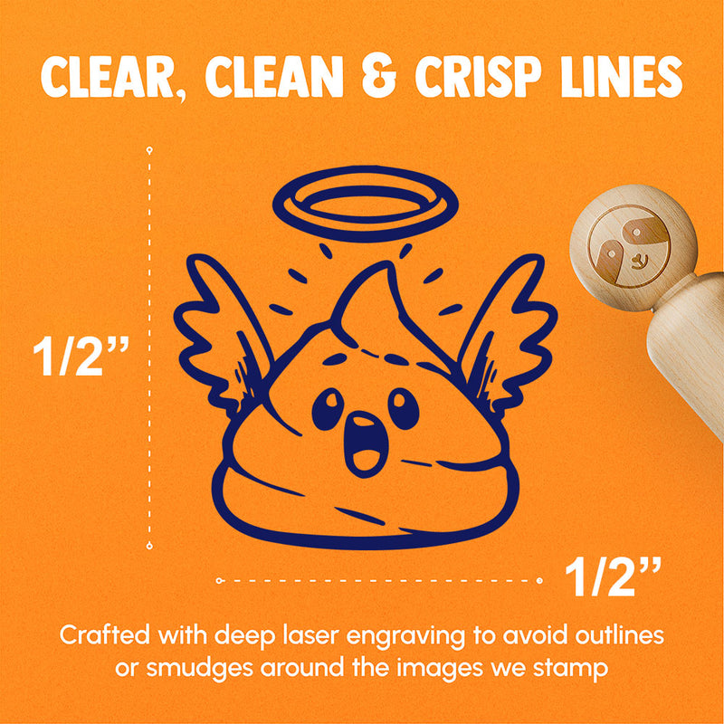 Holy Crap Funny Poop Silly Reaction Angel Halo Rubber Stamp for Stamping Crafting Planners