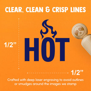 Hot Warning Fire Danger Hazard Rubber Stamp for Stamping Crafting Planners