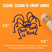Just Dad Is Fine Daddy Long Legs Cellar Spider Harvestman Rubber Stamp for Stamping Crafting Planners