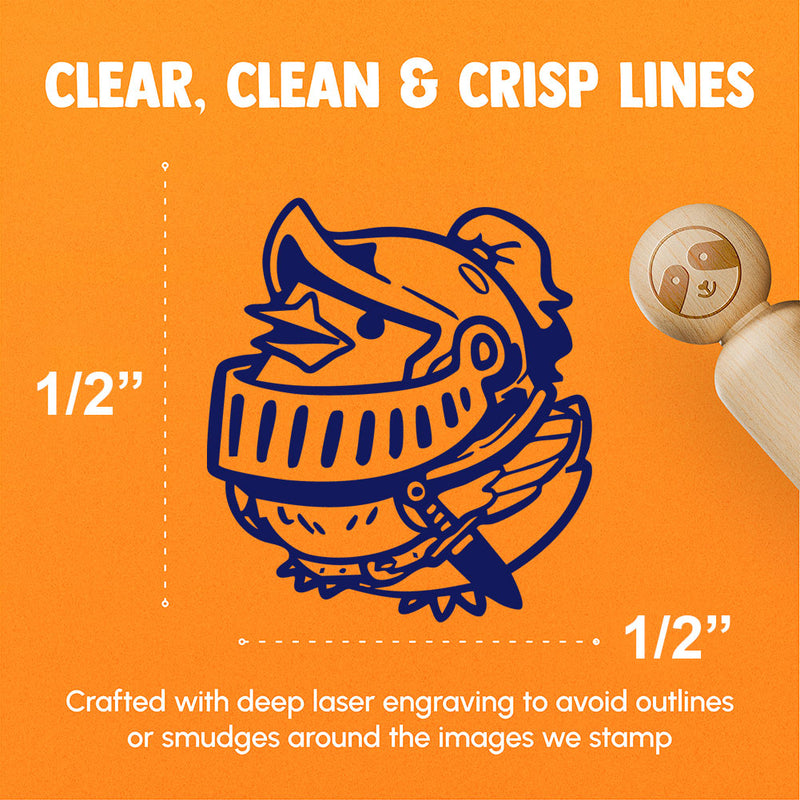 Knight Bird Medieval Armor Funny Cute Rubber Stamp for Stamping Crafting Planners