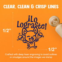 Lo Lograste You Did It Praise Spanish Chihuahua Dog with Maracas Teacher Stamp Rubber Stamp Stamping Crafting Planners