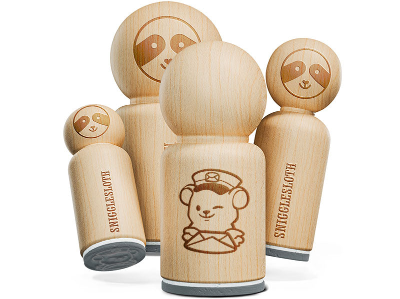 Mailman Postman Bear with Letter Cute Rubber Stamp for Stamping Crafting Planners