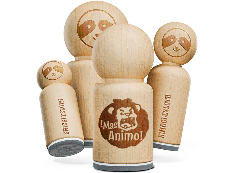 Mas Animo Lion Spanish Encouragement Teacher Stamp Rubber Stamp for Stamping Crafting Planners
