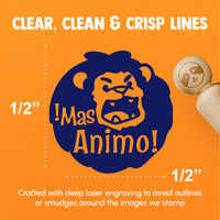 Mas Animo Lion Spanish Encouragement Teacher Stamp Rubber Stamp for Stamping Crafting Planners