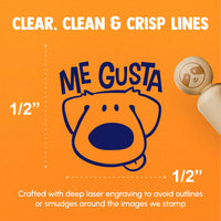 Me Gusta I Like It Spanish Cartoon Dog Teacher Stamp Rubber Stamp for Stamping Crafting Planners