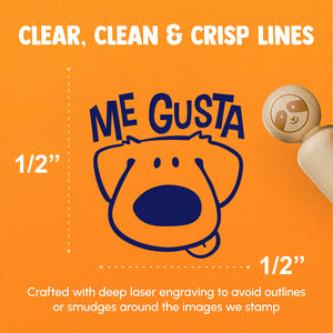 Me Gusta I Like It Spanish Cartoon Dog Teacher Stamp Rubber Stamp for Stamping Crafting Planners