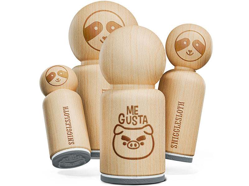 Me Gusta Spanish Funny Cartoon Pig Big Eyebrows Teacher Stamp Rubber Stamp for Stamping Crafting Planners