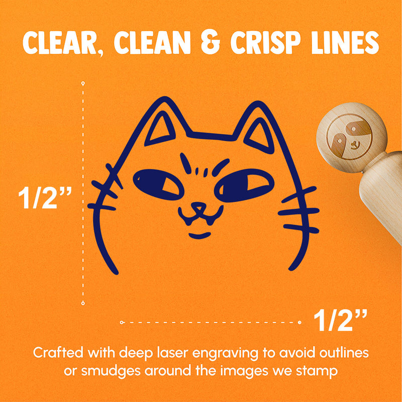 Mischievous Cat Smile Face Trouble Rubber Stamp for Stamping Crafting Planners
