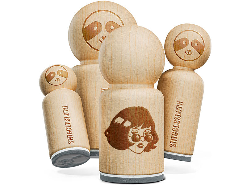 Mysterious Woman with Sunglasses Looking Rubber Stamp for Stamping Crafting Planners