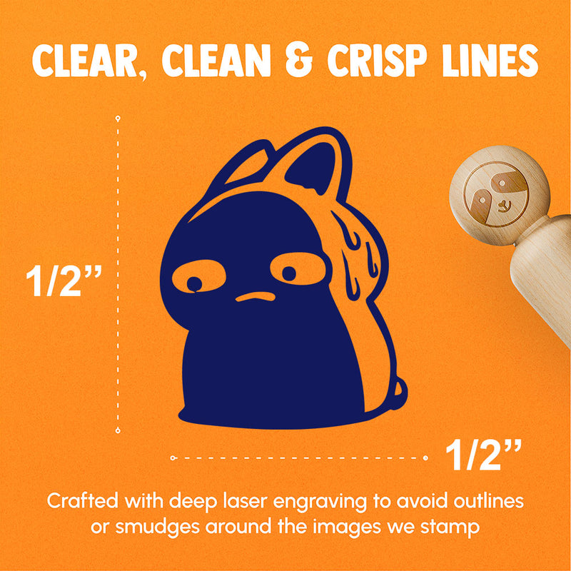 Nervous Bunny Scared Worried Dark Shadow Reaction Rubber Stamp for Stamping Crafting Planners