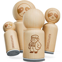 Old Elderly Man Grandpa Cardigan Sweater Glasses Rubber Stamp for Stamping Crafting Planners