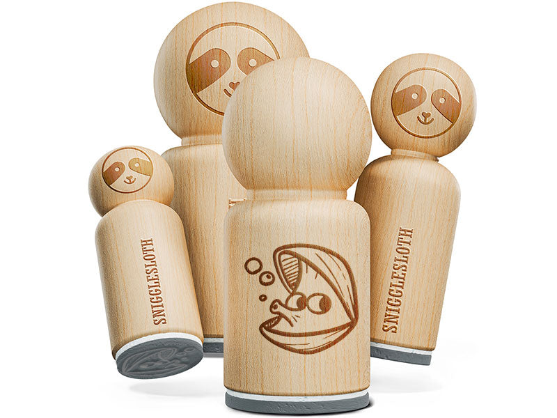 Open Cartoon Clam Blowing Bubbles Shellfish Rubber Stamp for Stamping Crafting Planners
