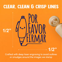 Por Favor Firmar Please Sign Spanish Pen Class School Teacher Stamp Rubber Stamp for Stamping Crafting Planners