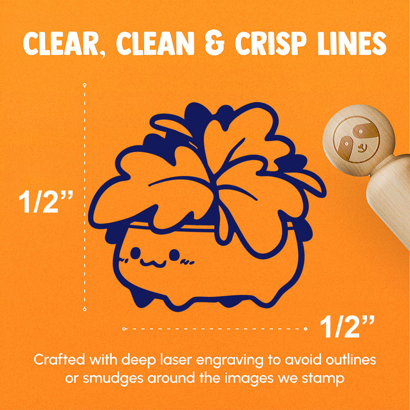 Potted Plant Creature Cute Kawaii Gardening Rubber Stamp for Stamping Crafting Planners