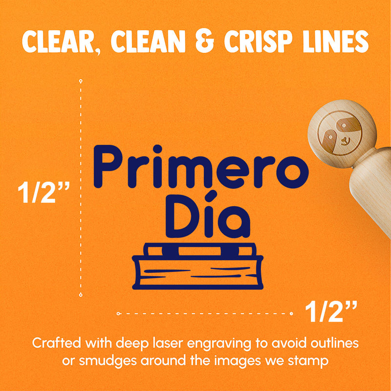 Primero Dia Spanish First Day School Teacher Stamp Rubber Stamp for Stamping Crafting Planners
