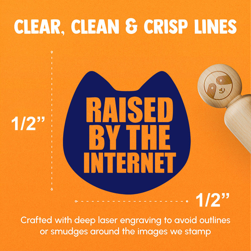 Raised By The Internet Cat Kid Lifestyle Rubber Stamp for Stamping Crafting Planners