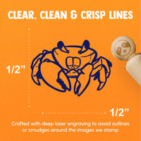 Realistic Crab Beach Seafood Shelfish Rubber Stamp for Stamping Crafting Planners
