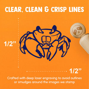 Realistic Crab Beach Seafood Shelfish Rubber Stamp for Stamping Crafting Planners