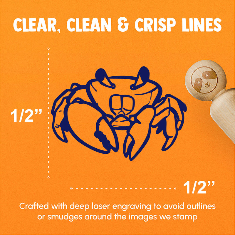 Realistic Crab Beach Seafood Shelfish Rubber Stamp for Stamping Crafting Planners