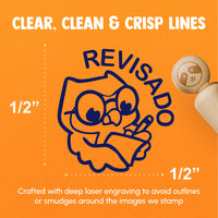 Revisado Owl Spanish Homework Revised Teacher Stamp Rubber Stamp for Stamping Crafting Planners