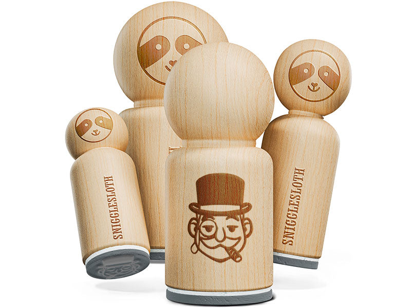 Rich Man Top Hat Mustache Tycoon Cigar Rubber Stamp for Stamping Crafting Planners