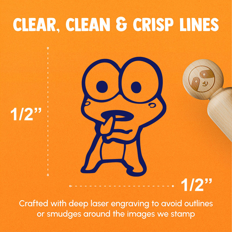 Shocked Surprised Speechless Frog Rubber Stamp for Stamping Crafting Planners