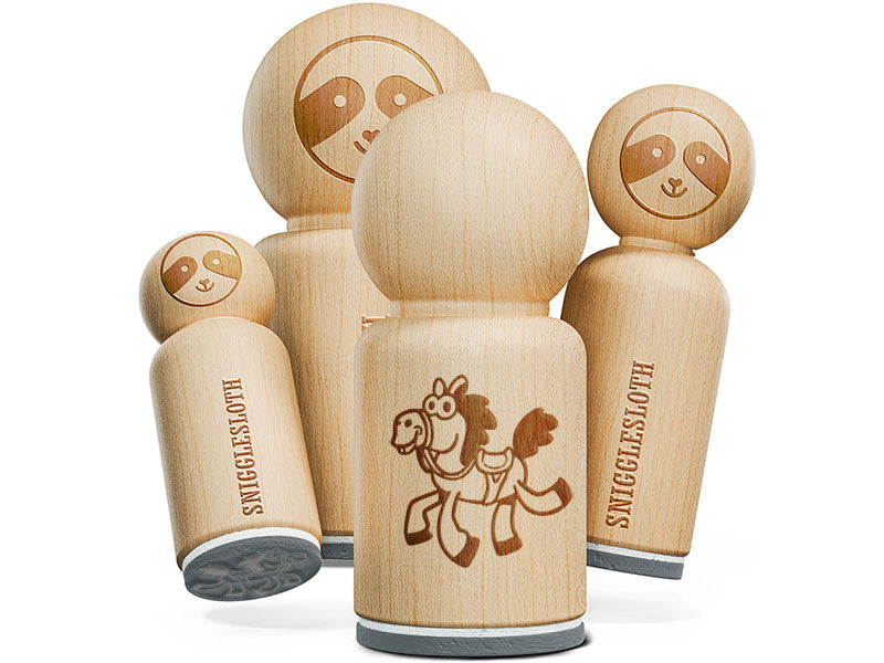 Silly Cartoon Horse Prancing Galloping Skipping Rubber Stamp for Stamping Crafting Planners