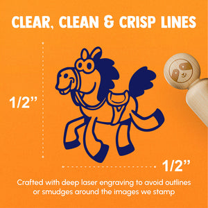 Silly Cartoon Horse Prancing Galloping Skipping Rubber Stamp for Stamping Crafting Planners