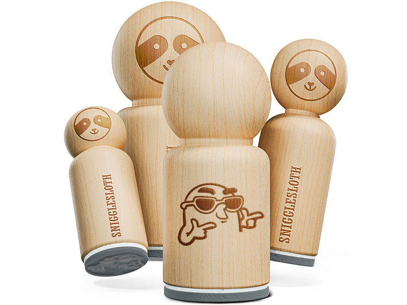 Silly Finger Guns and Sunglasses Cool Rubber Stamp for Stamping Crafting Planners
