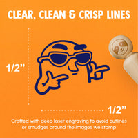 Silly Finger Guns and Sunglasses Cool Rubber Stamp for Stamping Crafting Planners