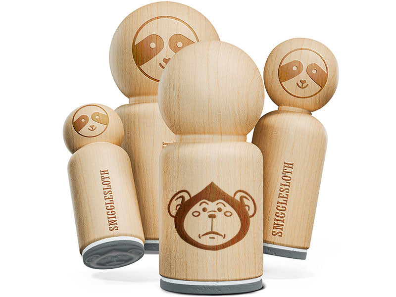 Silly Monkey Round Head Ape Chimpanzee Rubber Stamp for Stamping Crafting Planners