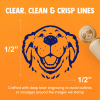 Smiling Goofy Golden Retriever Dog Rubber Stamp for Stamping Crafting Planners