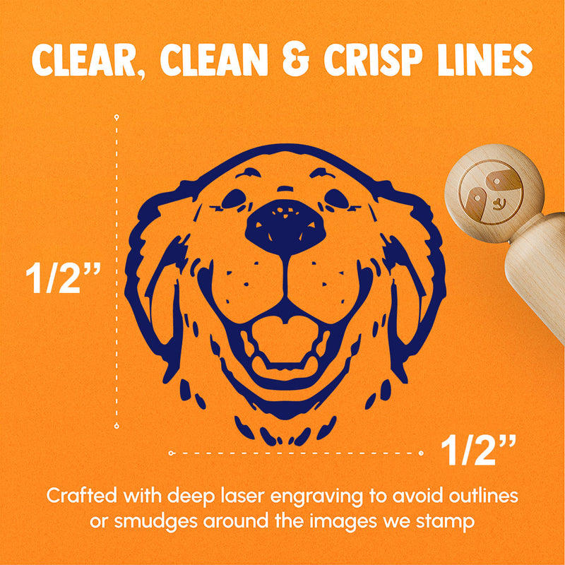 Smiling Goofy Golden Retriever Dog Rubber Stamp for Stamping Crafting Planners