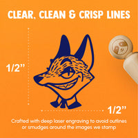 Smiling Sly Fox Suit and Tie Rubber Stamp for Stamping Crafting Planners