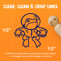 Space Frog in Spacesuit Science Fiction Rubber Stamp for Stamping Crafting Planners