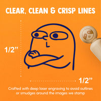 Speechless Emote Reaction Arms Crossed Funny Rubber Stamp for Stamping Crafting Planners