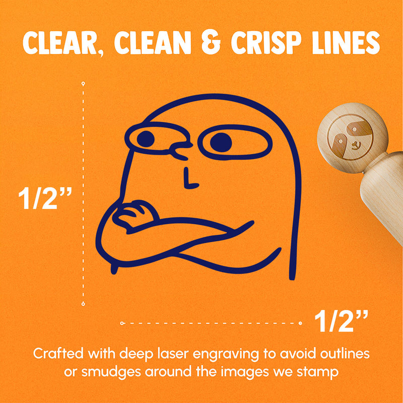 Speechless Emote Reaction Arms Crossed Funny Rubber Stamp for Stamping Crafting Planners