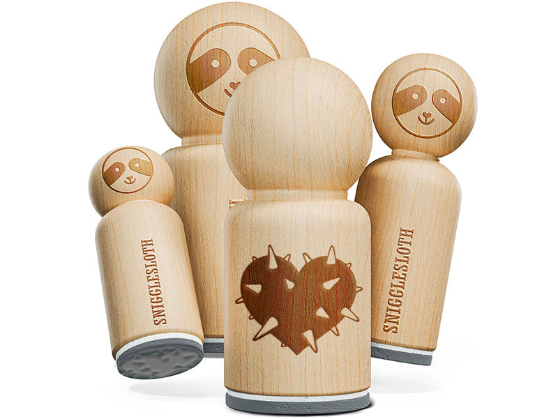 Spiked Heart Guarded Love Prickly Rubber Stamp for Stamping Crafting Planners