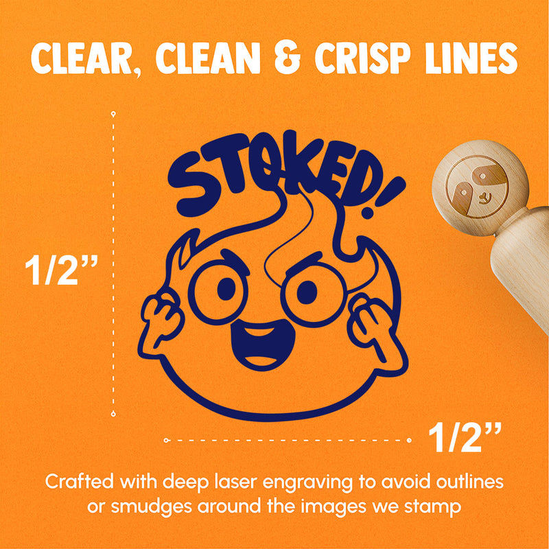 Stoked Fire Excited Positive Encouragement Rubber Stamp for Stamping Crafting Planners