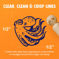 Swimming Octopus Floating Through The Sea Ocean Rubber Stamp for Stamping Crafting Planners