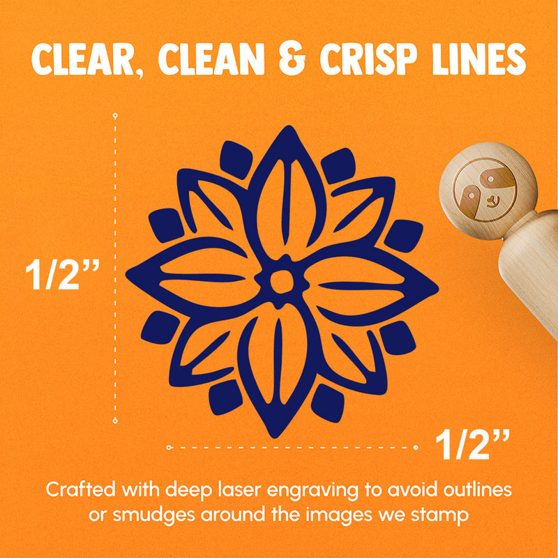 Symmetrical Spiral Flower Lotus Rubber Stamp for Stamping Crafting Planners