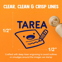 Tarea Spanish Homework Paper Pencil Teacher Stamp Rubber Stamp for Stamping Crafting Planners