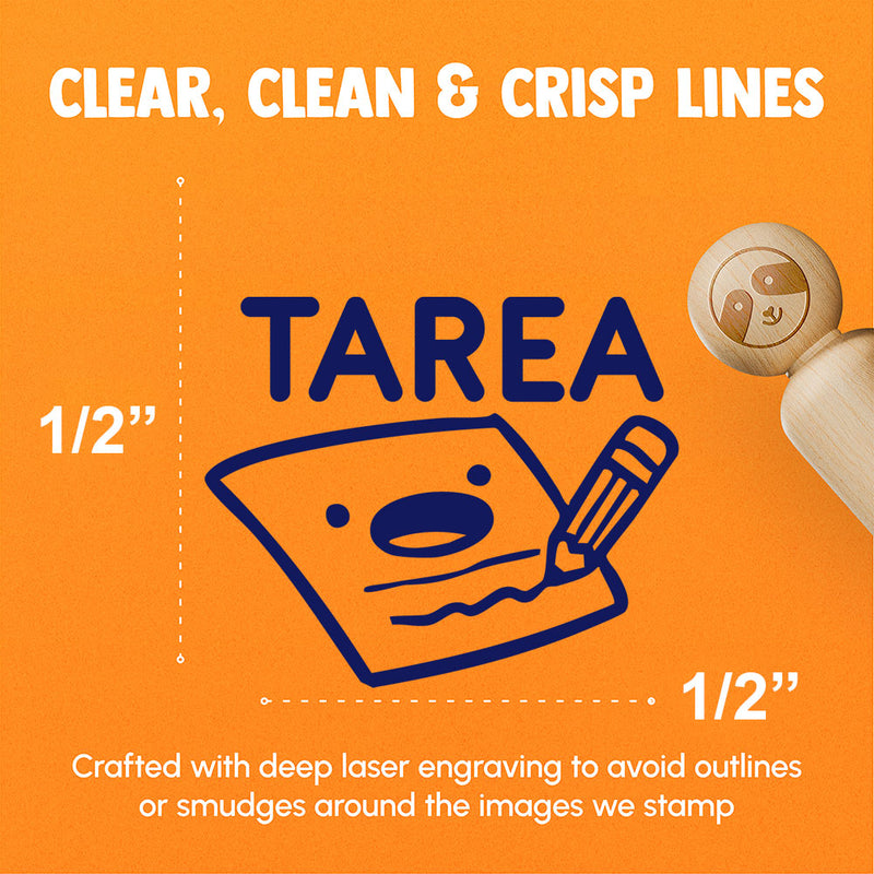 Tarea Spanish Homework Paper Pencil Teacher Stamp Rubber Stamp for Stamping Crafting Planners