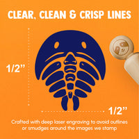 Trilobite Fossil Bones Dinosaur Rubber Stamp for Stamping Crafting Planners