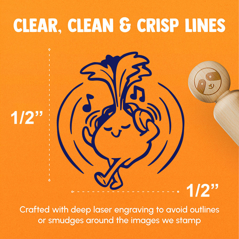 Turnip Jamming to Beat of Music Earphones Rubber Stamp for Stamping Crafting Planners