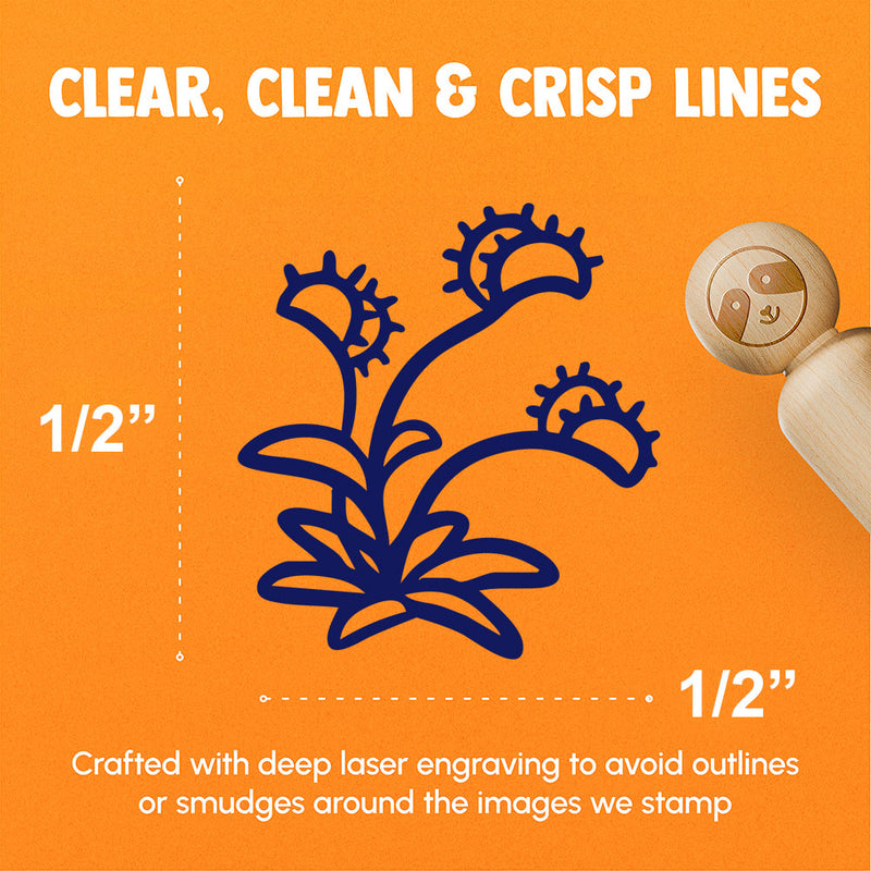 Venus Fly Trap Simple Stylized Carnivorous Plant Rubber Stamp for Stamping Crafting Planners