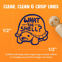 What the Shell Surprised Shocked Turtle Cute Rubber Stamp for Stamping Crafting Planners
