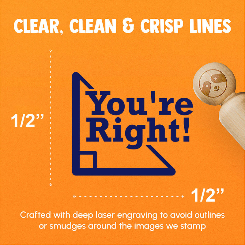 You're Right Triangle Angle Geometry Math Funny Rubber Stamp for Stamping Crafting Planners